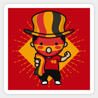 Cute Belgium Football Fan // Kawaii Cute Belgian Soccer Supporter Sticker